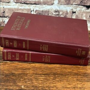 Vintage 1958 Red Hardcover Books - Strength of Materials